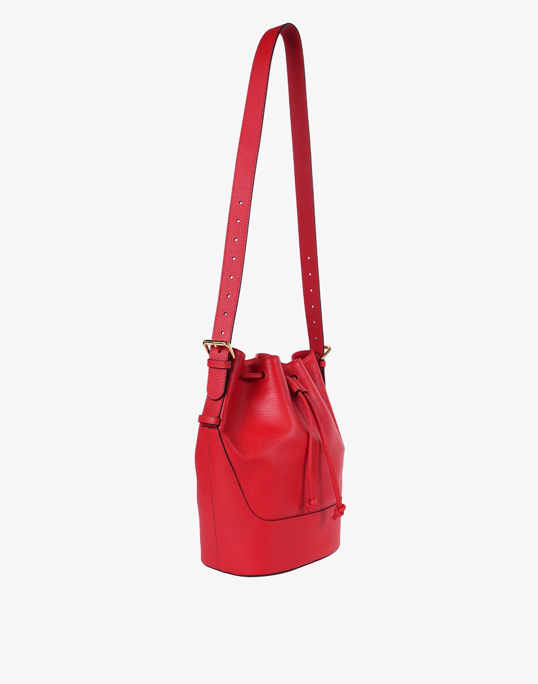 Luxe Cinch Bucket Bag - Red