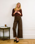 Loup - Toni Wide Ankle Pants - Brown -