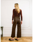 Loup - Toni Wide Ankle Pants - Brown -