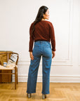 Loup - Kate Wide Leg Ankle Jeans - Washed Indigo -
