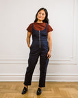 Loup - Claudia Zip Front Cropped Jumpsuit - Dark Indigo -
