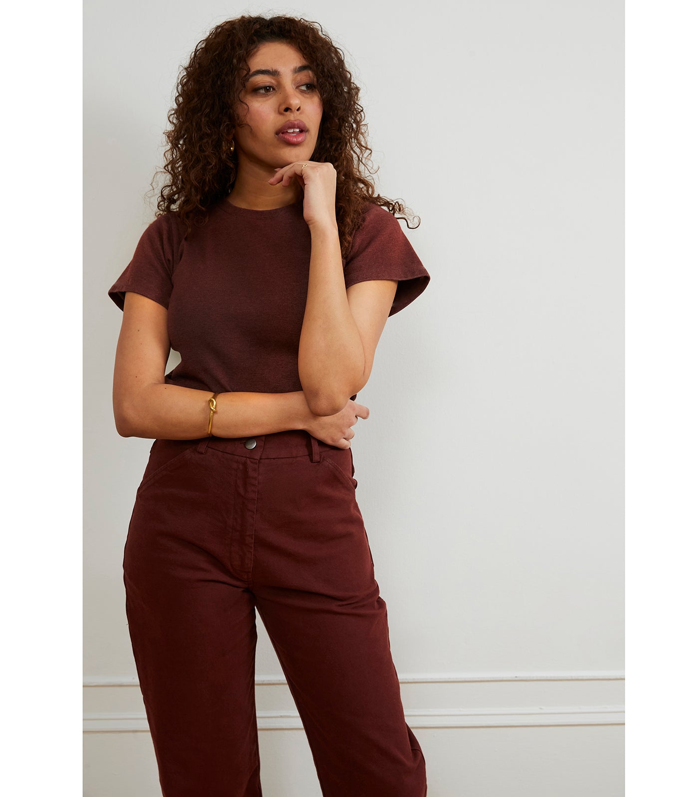 Loup - Agnes High Rise Painter Pants - Coffee -