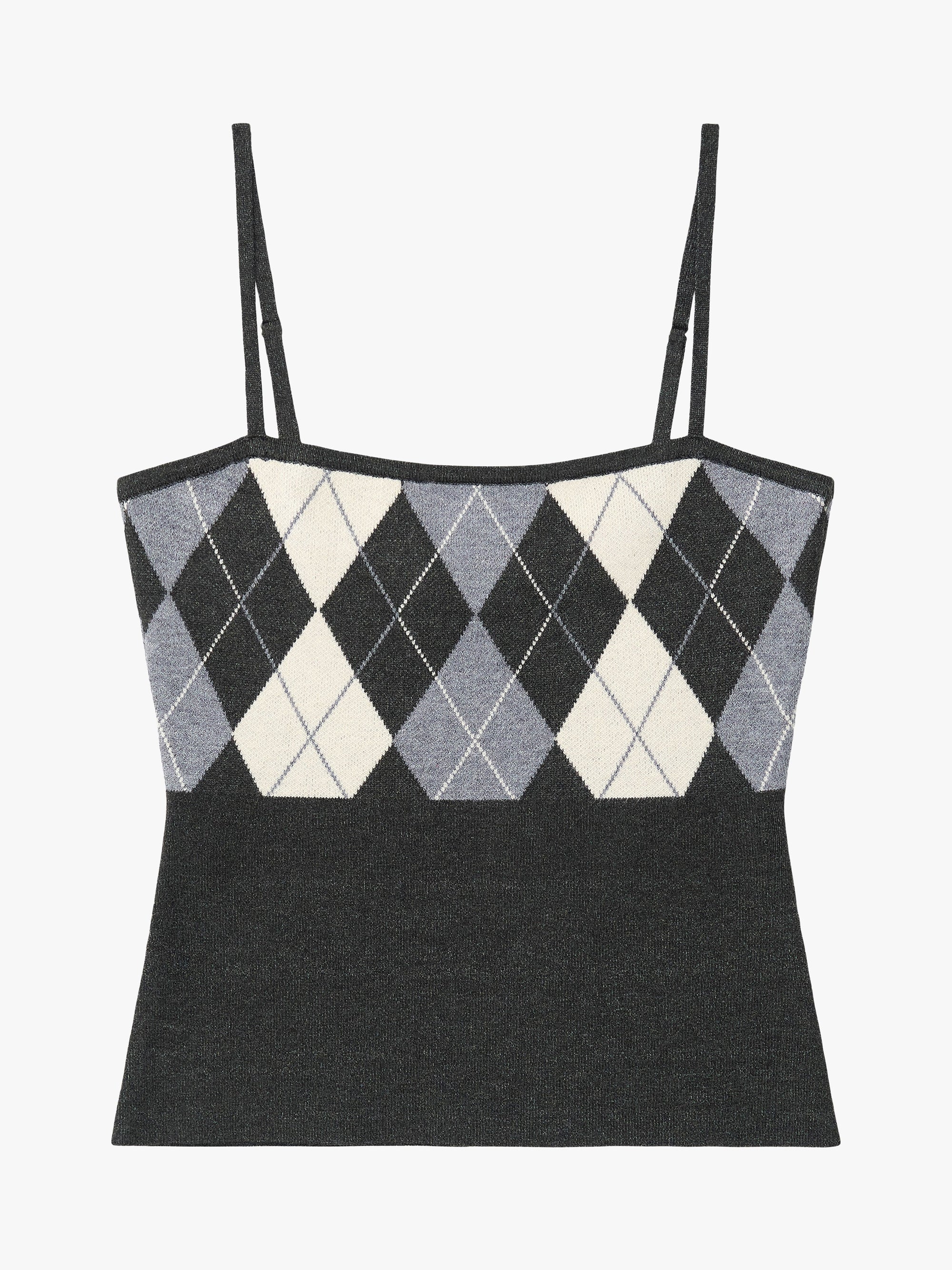 Lisa Says Gah - Emi Tank - Grey Argyle -