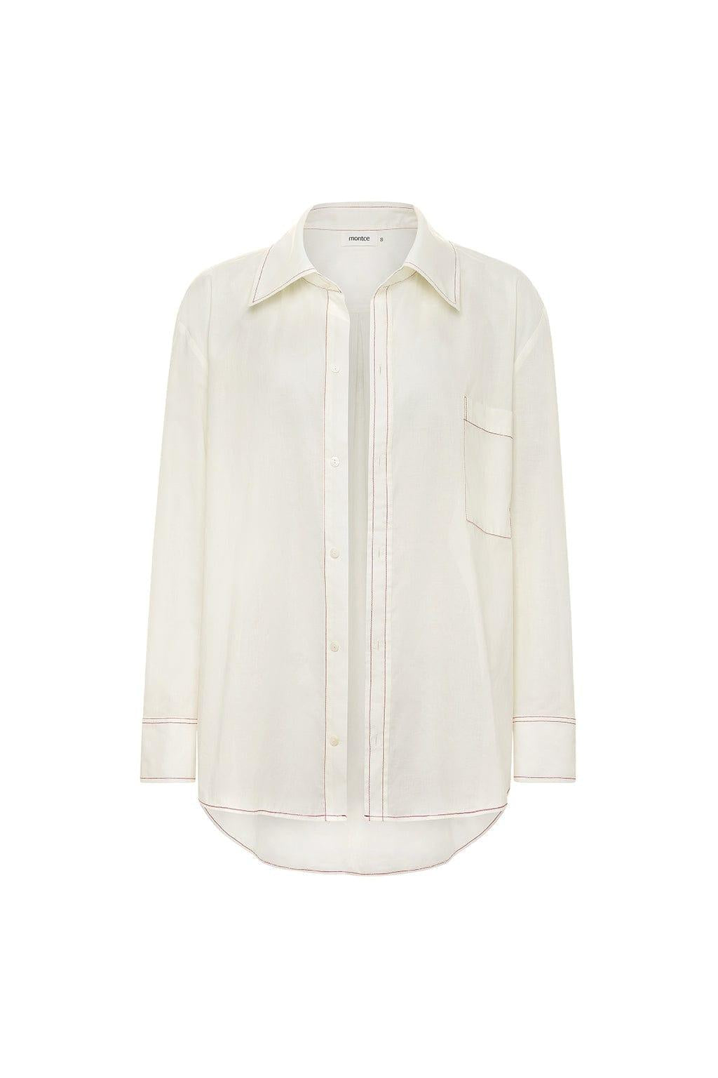 Montce - Cream Boyfriend Button Down Shirt -