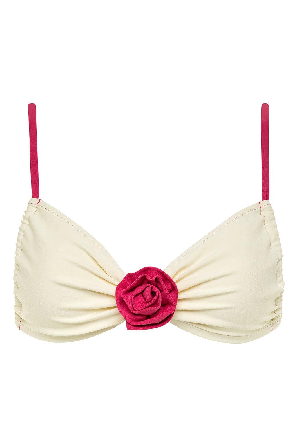 Montce - Cream Raspberry Binded Devin Rosa Bikini Top -