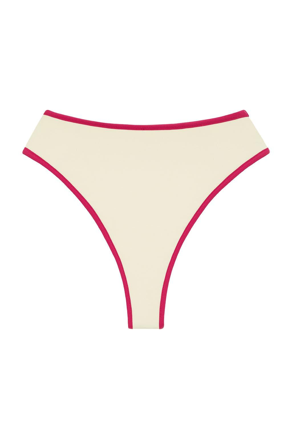 Montce - Cream Raspberry Binded Paula Bikini Bottom -