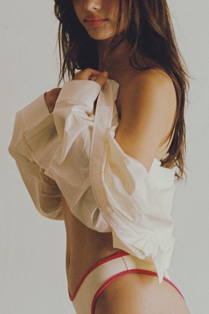 Montce - Cream Boyfriend Button Down Shirt -