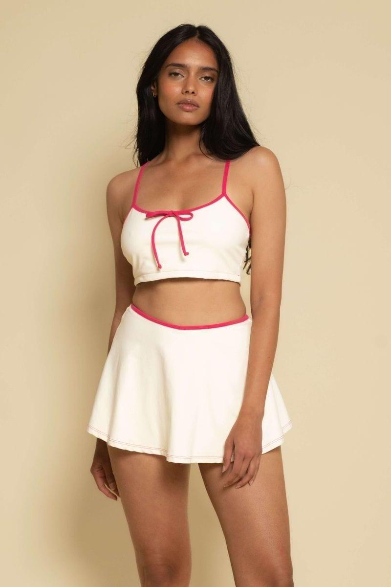 Montce - Cream Raspberry Binded Racerback Sport Top -