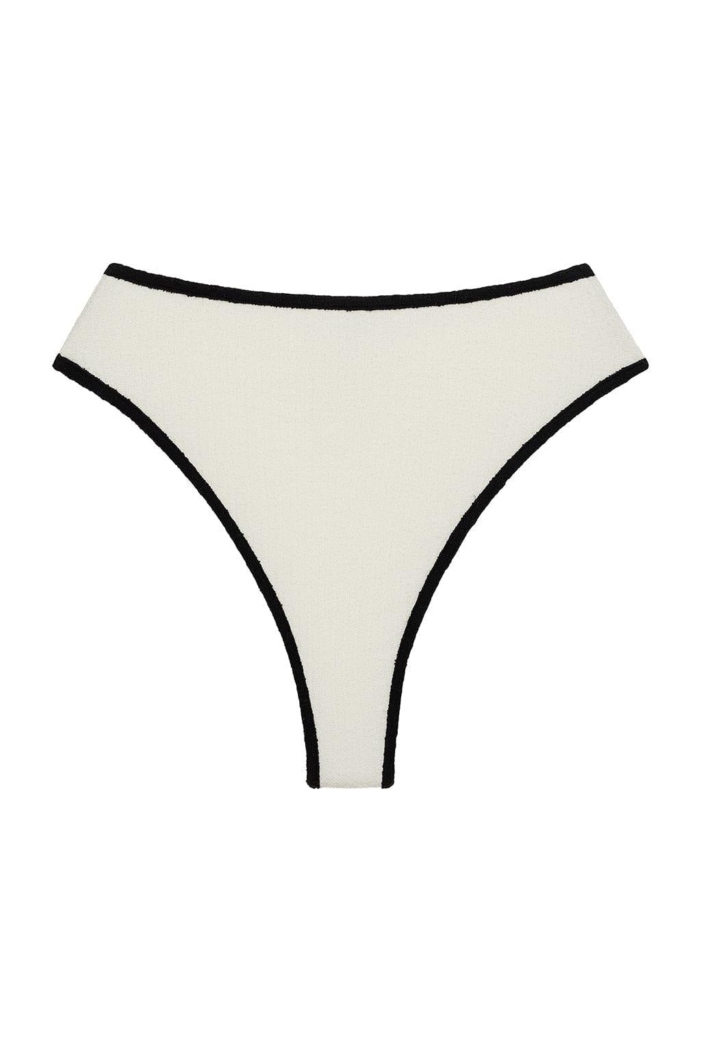 Montce - Cream (Black Binded) Terry Rib Paula Bikini Bottom -