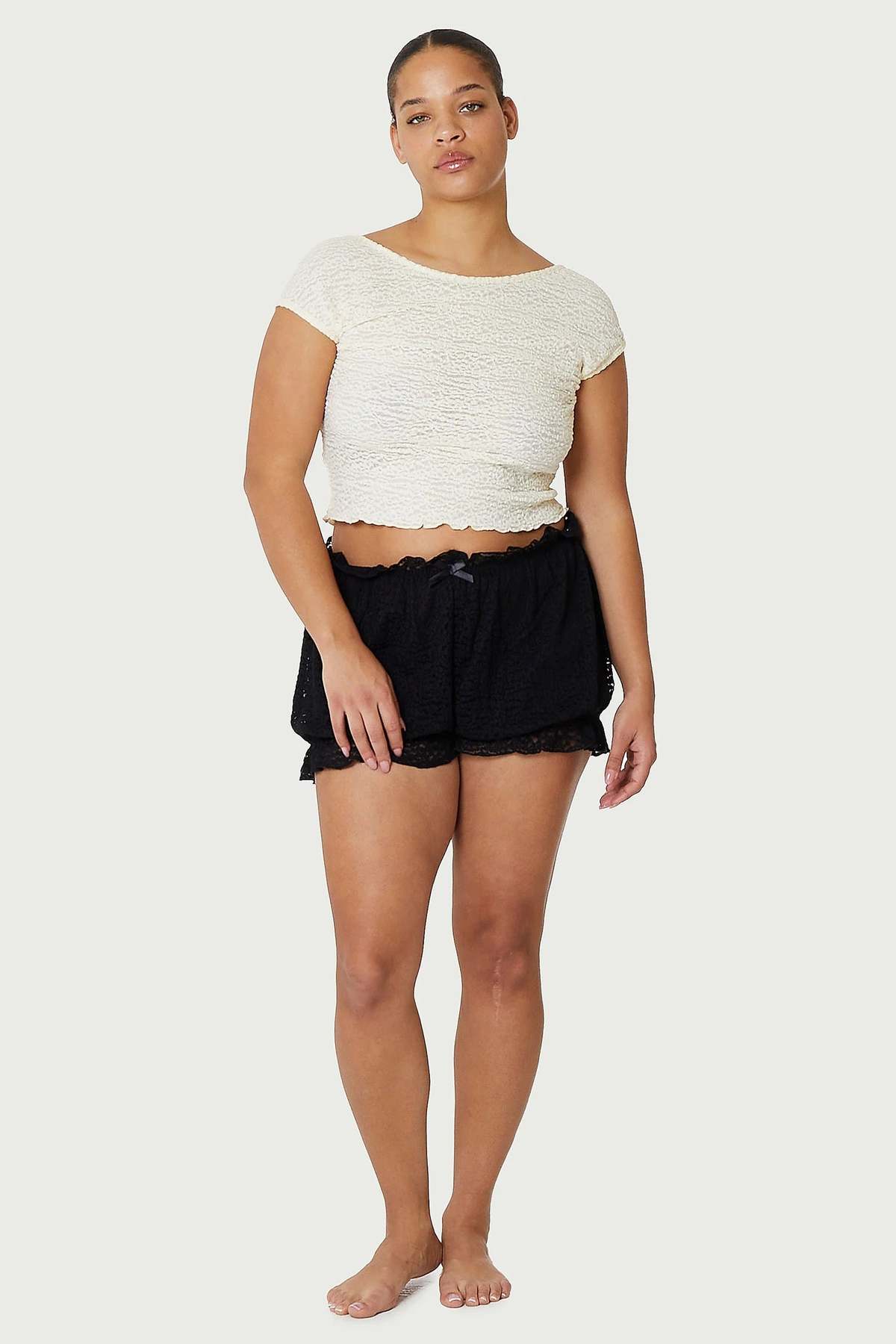 Find Me Now - Crepe Mesh Backless Tee -