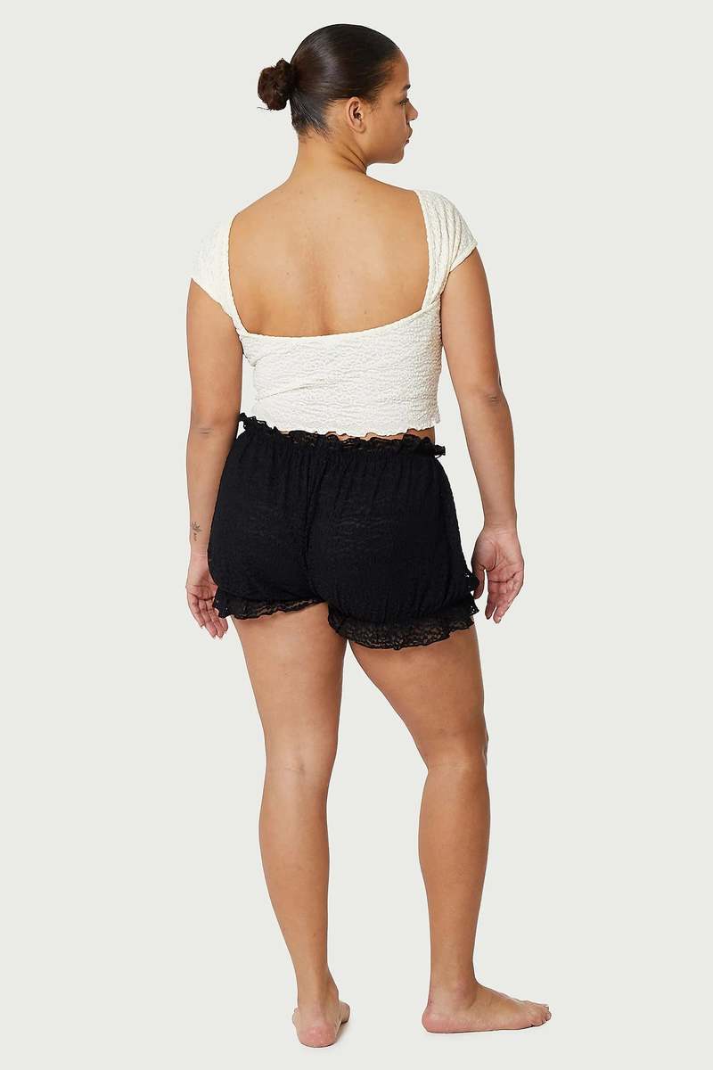 Find Me Now - Crepe Mesh Backless Tee -