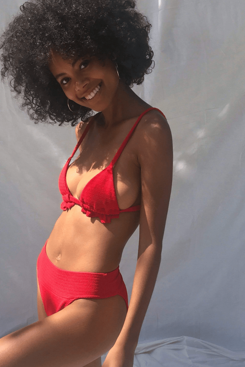 Montce - Crimson Micro Scrunch Tamarindo Bikini Bottom -