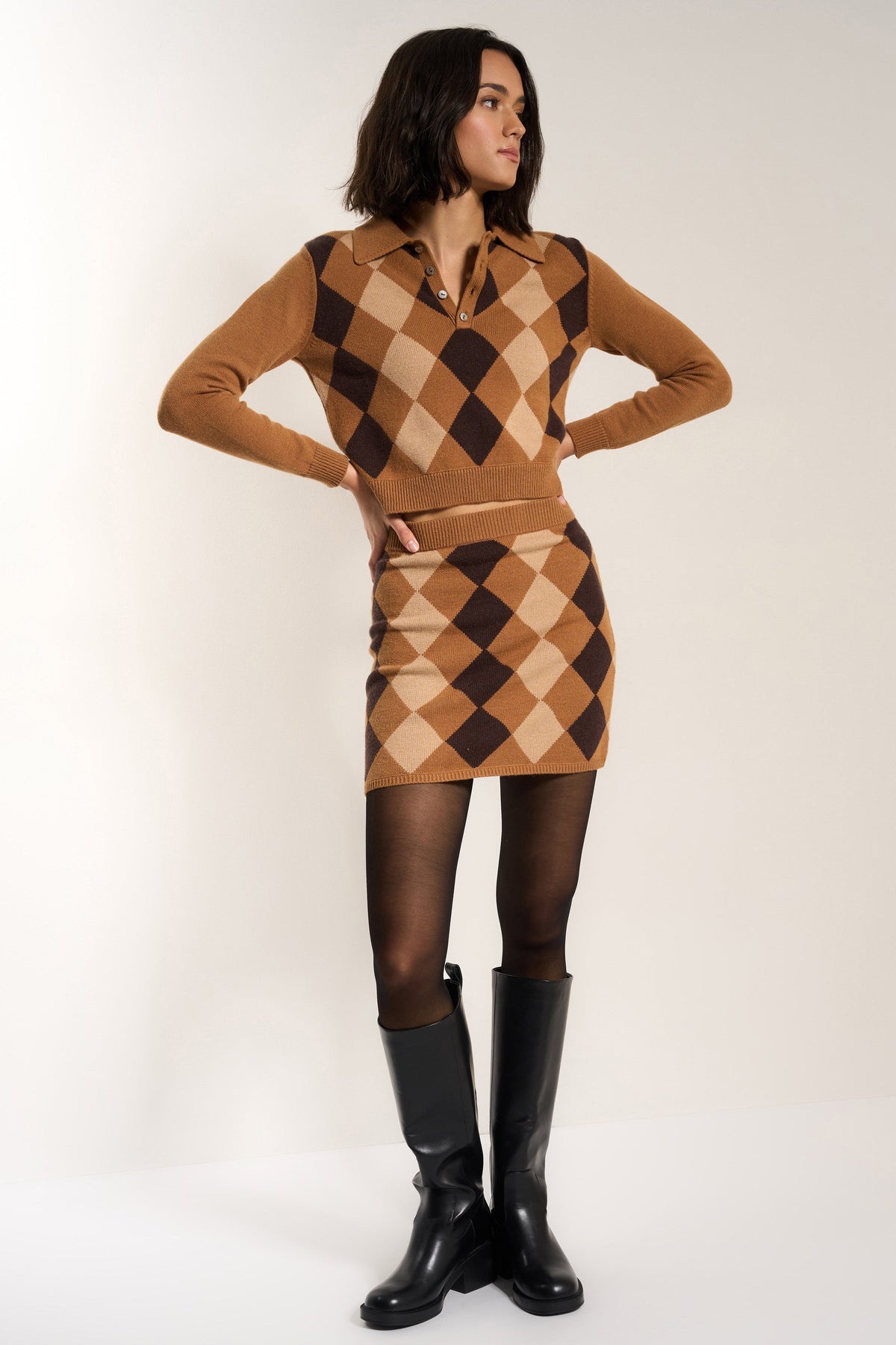 Callahan Knitwear - Dawn Mini Skirt - Chocolate -
