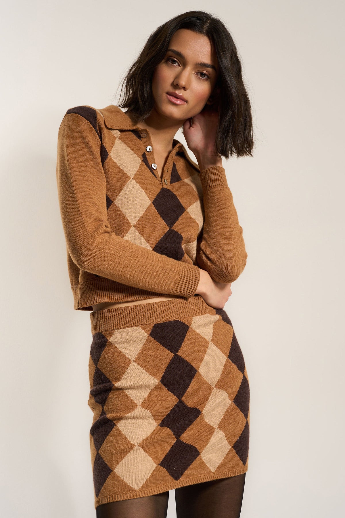 Callahan Knitwear - Dawn Mini Skirt - Chocolate -