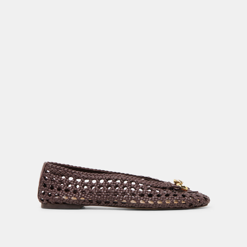 Dolce Vita - Cason Ballet Flats - Dark Brown Woven Leather -