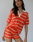Callahan Knitwear - Doris Overized Polo - Poppy -