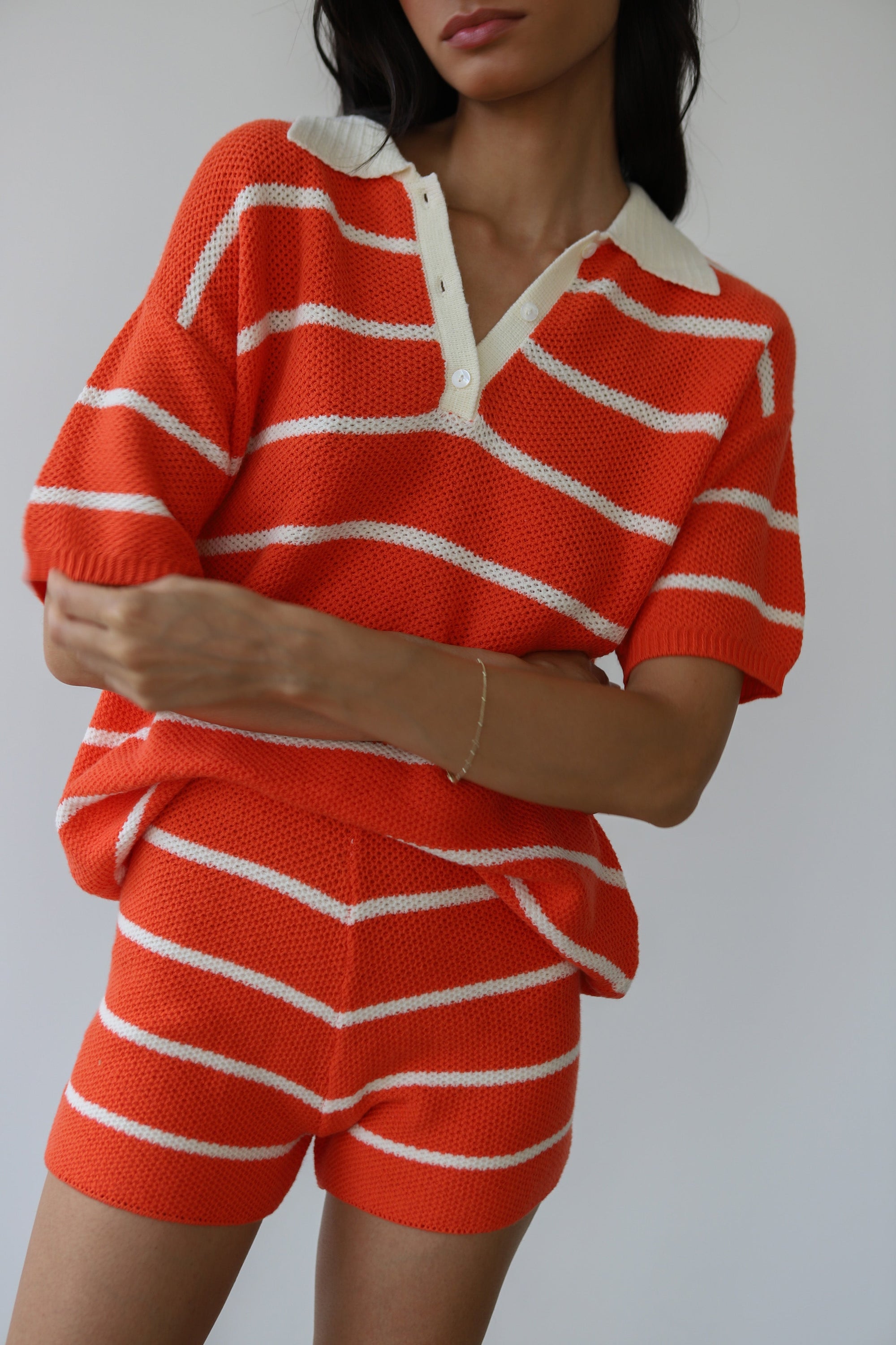 Callahan Knitwear - Doris Overized Polo - Poppy -