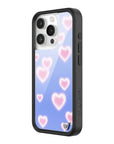 Wildflower iPhone case 15 Pro Dreamy Hearts Blue Pink Cute