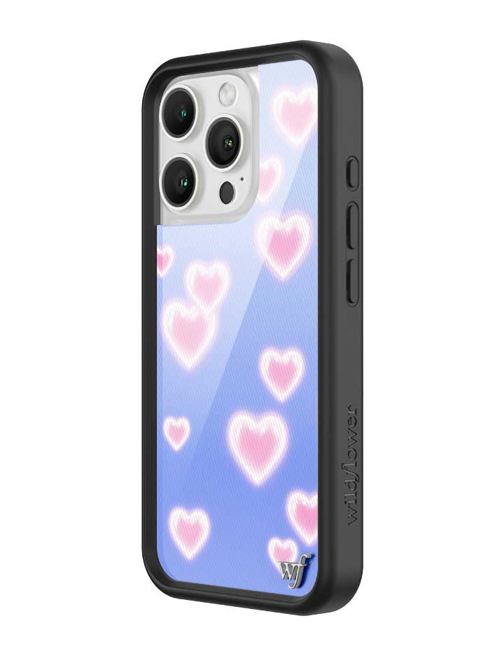 Wildflower iPhone case 16 Pro Dreamy Hearts Blue Pink Cute