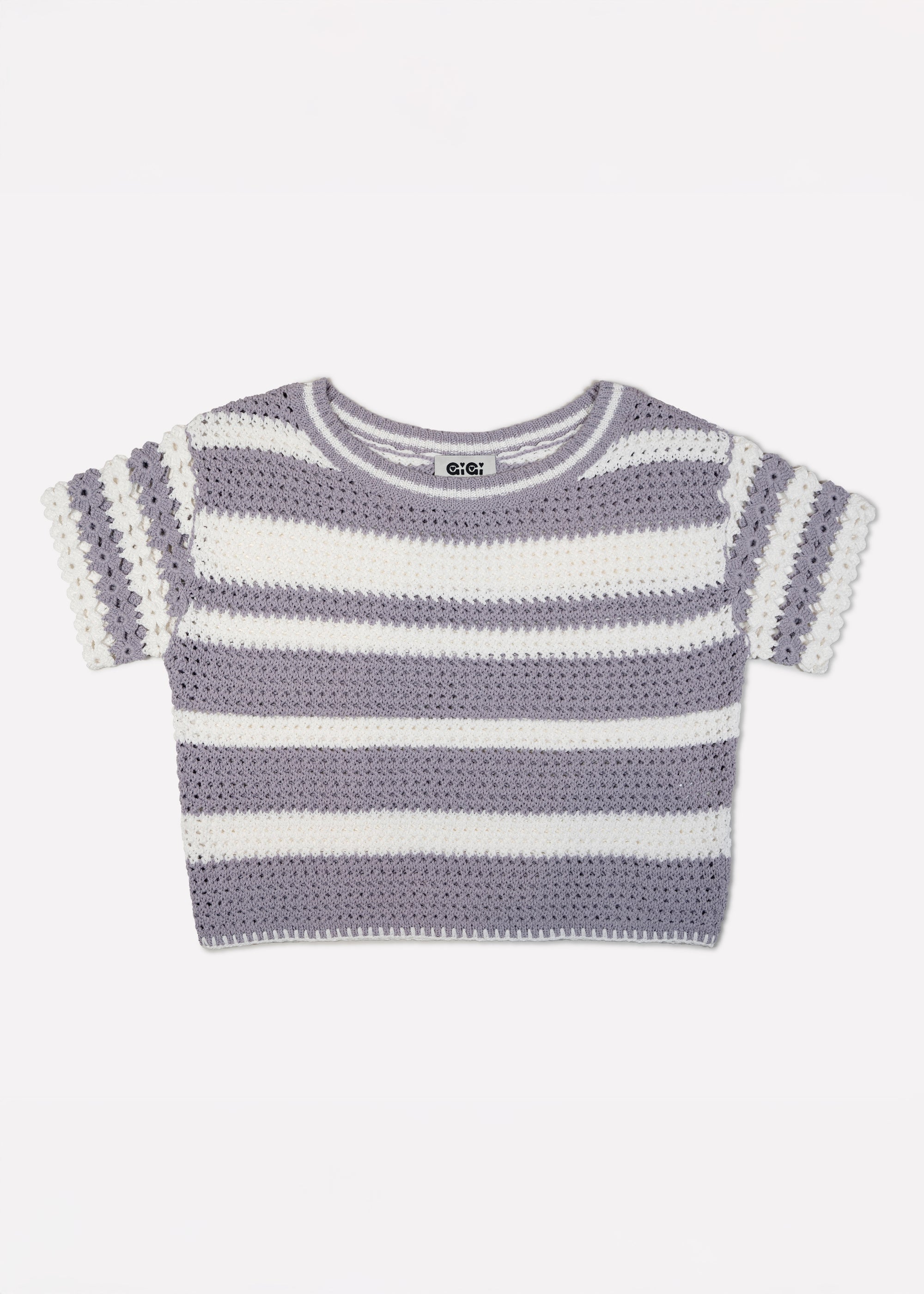Flower T-shirt - Lavender/White