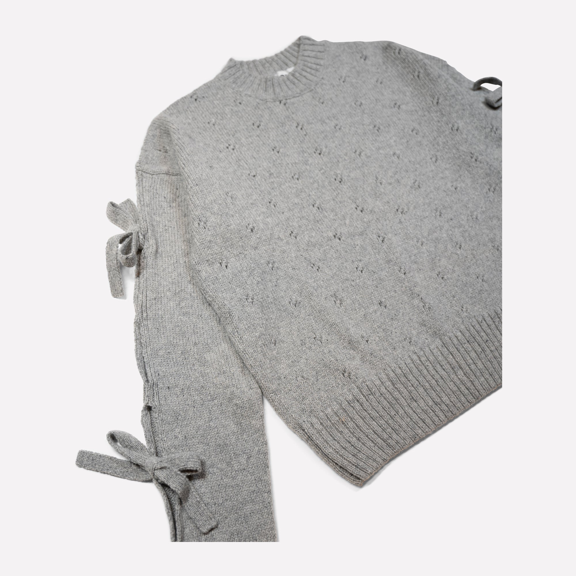 Gigi Knitwear - Bow Sweater - Grey -