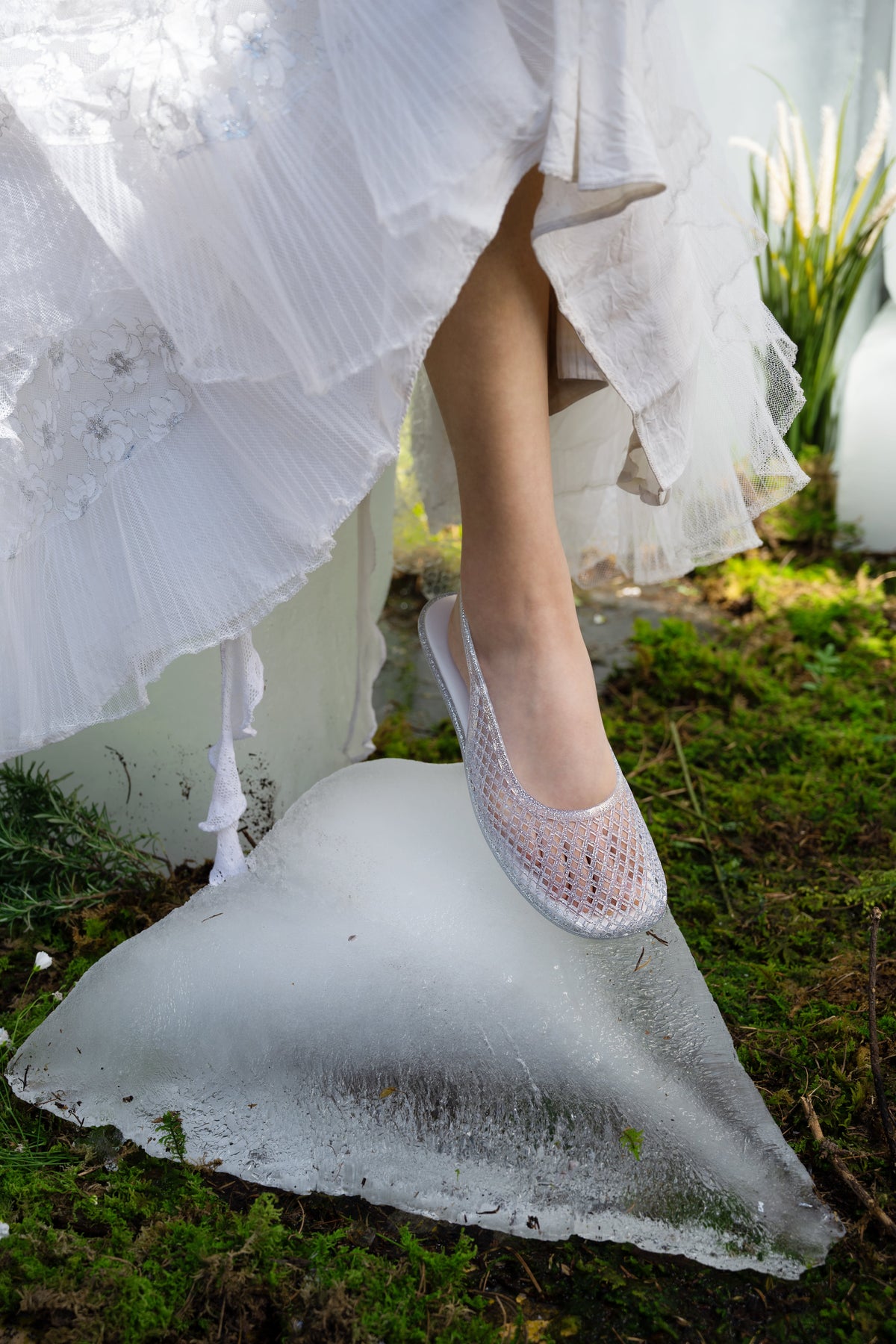 Intentionally Blank - Nessa Jelly Slingback Ballet Flat - CRYSTAL PVC