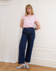 Loup - Kate Wide Leg Ankle Jeans - Dark Indigo -