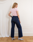 Loup - Kate Wide Leg Ankle Jeans - Dark Indigo -