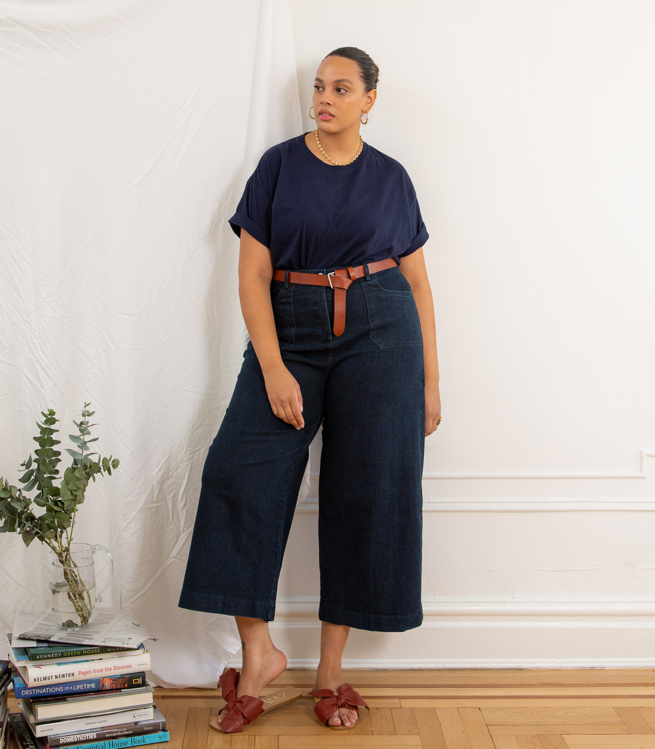 Loup - Simone Wide Crop Jeans - Dark Indigo -