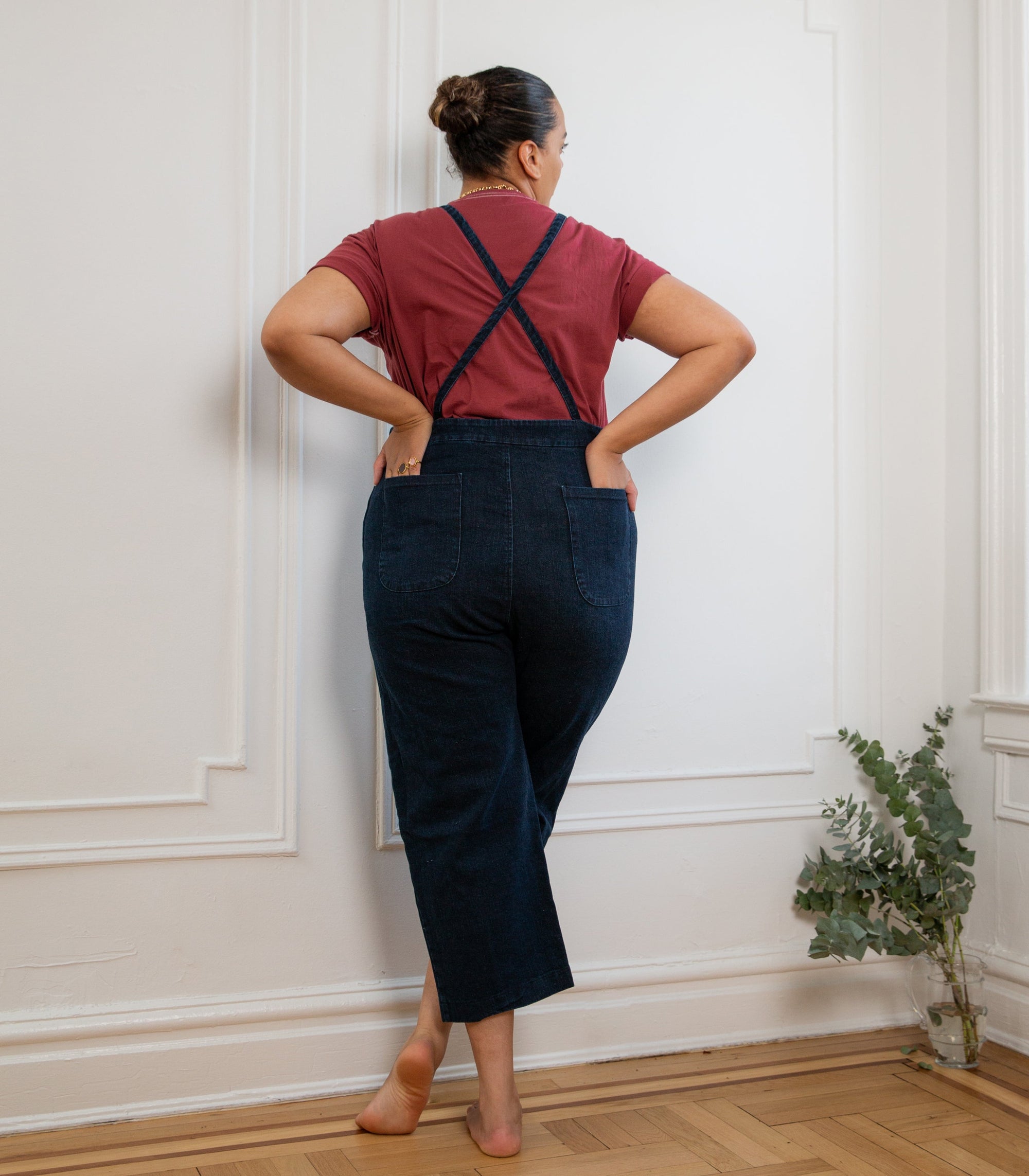 Knot Overalls in Dark Indigo Cotton Denim | Loup