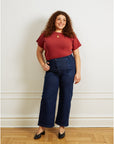 Loup - Kate Wide Leg Ankle Jeans - Dark Indigo -