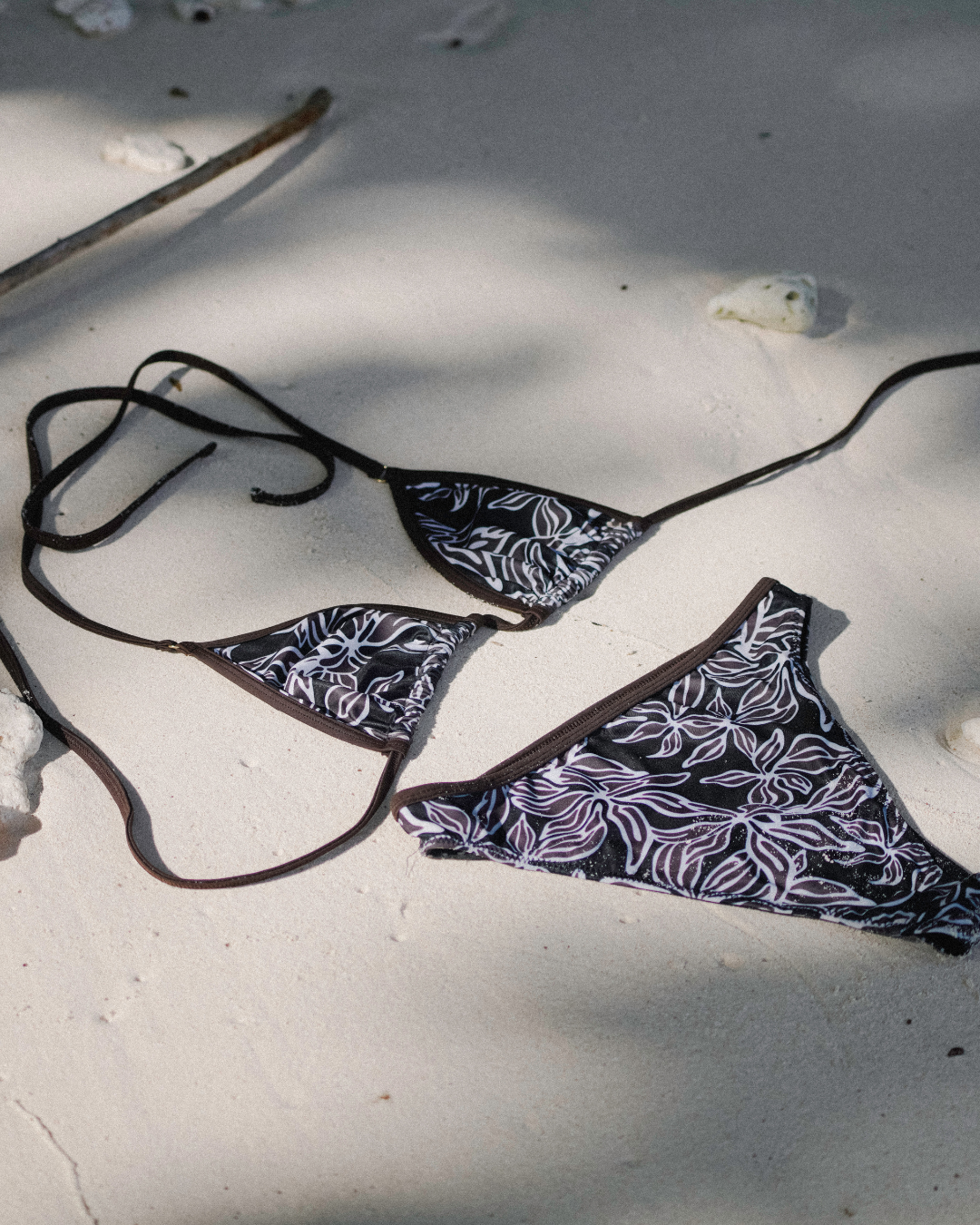 Noserider Surf Club - Medium Coverage Surf Bikini Bottom in Dark Tropics -