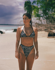 Noserider Surf Club - Triangle Surf Bikini Top in Dark Tropics -
