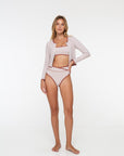 Noserider Surf Club - High Waisted Surf Bikini Bottom in Banda Lines -