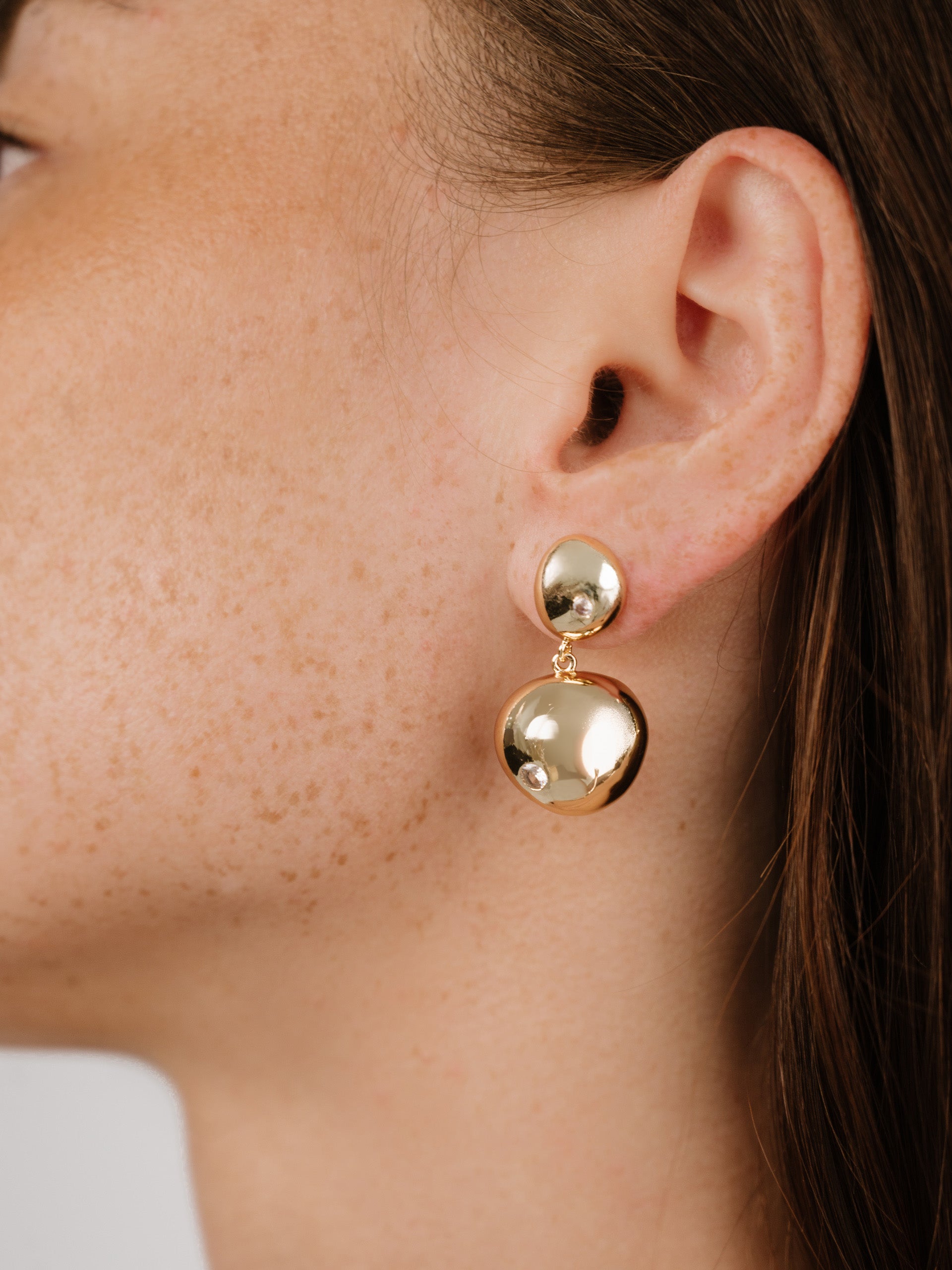 Ettika - Polished Double Pebble Drop Earrings - Gold -
