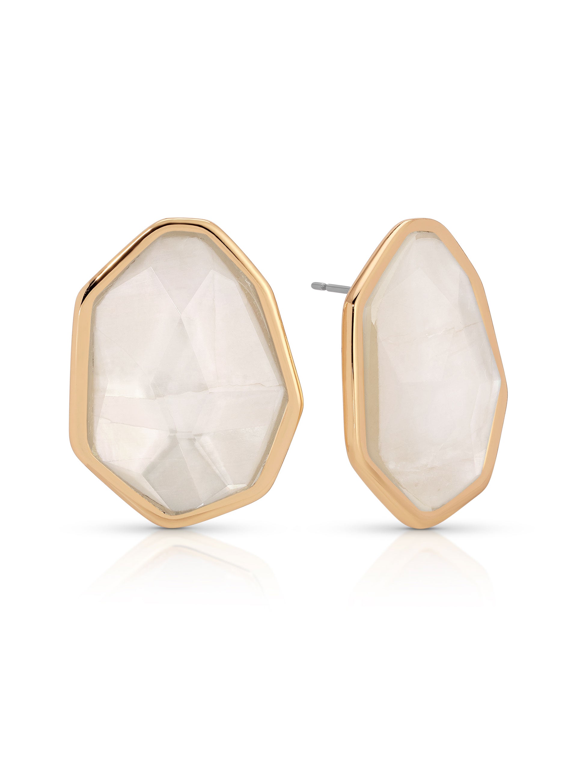 Ettika - Seastone Stud Earrings - White -