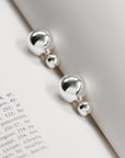 Luna Norte - Orb Front Back Earring Silver -