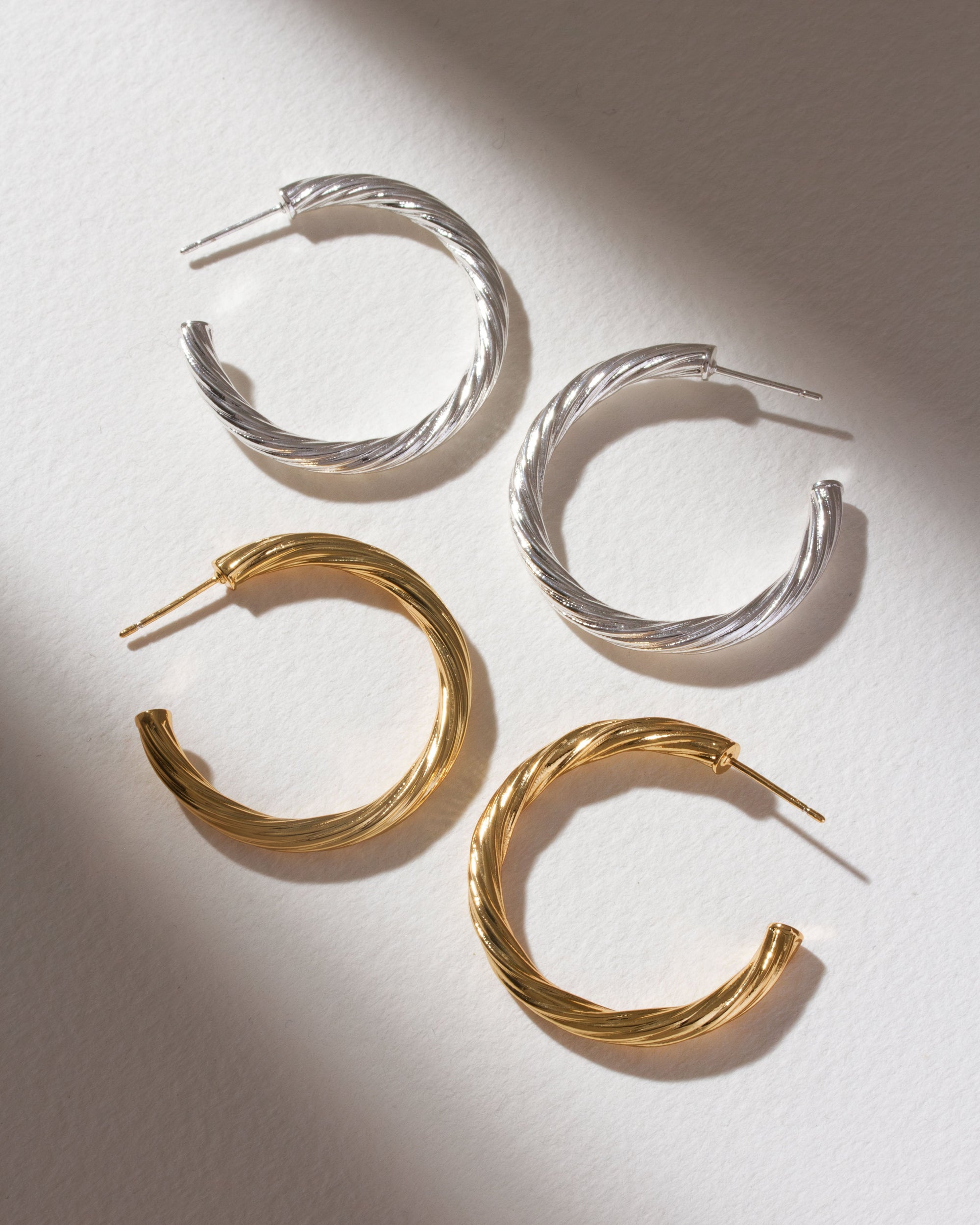 Luna Norte - Dual Helix One Look Hoop Earring Set -