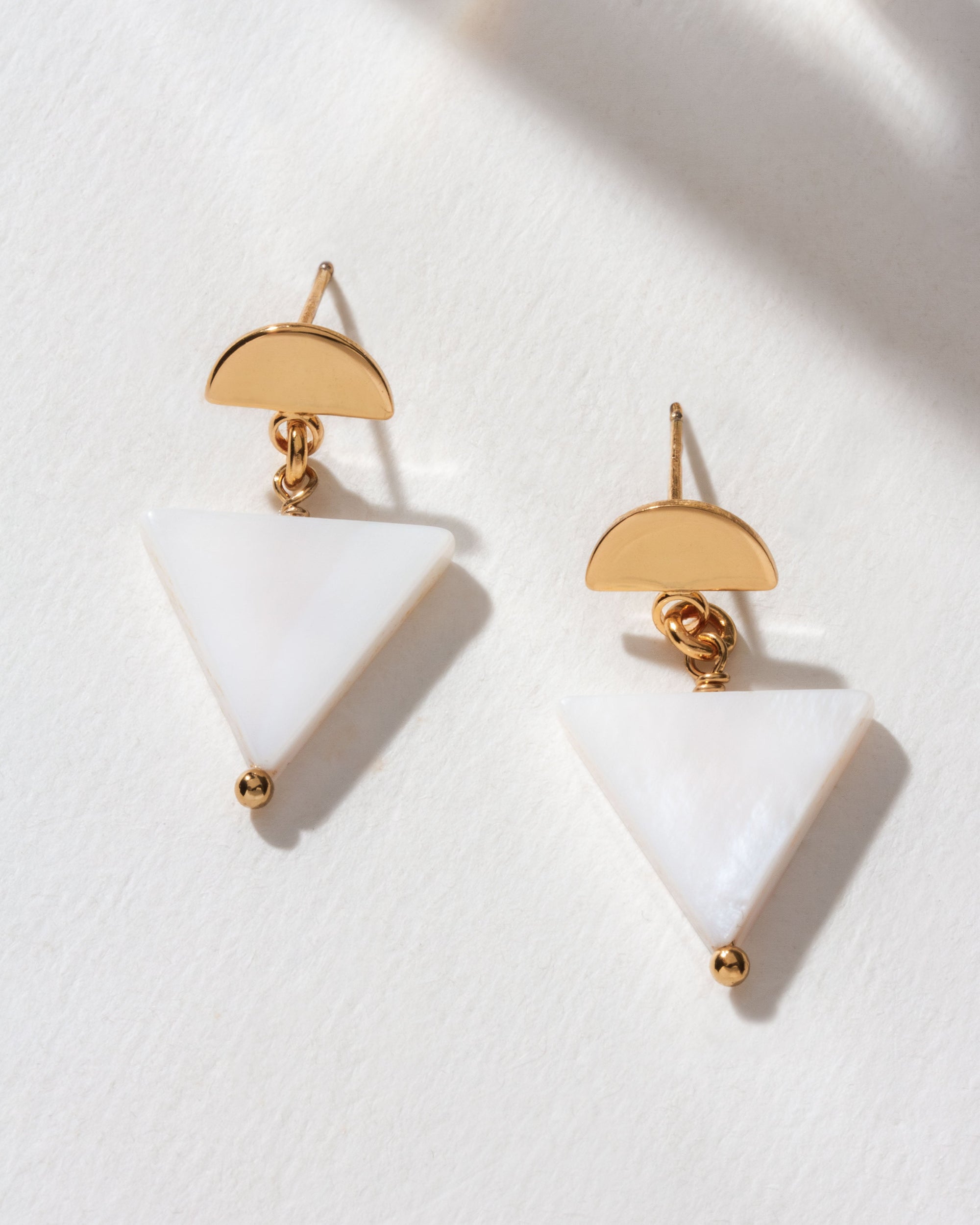 Luna Norte - Acute Style Mother Of Pearl Post Earrings -