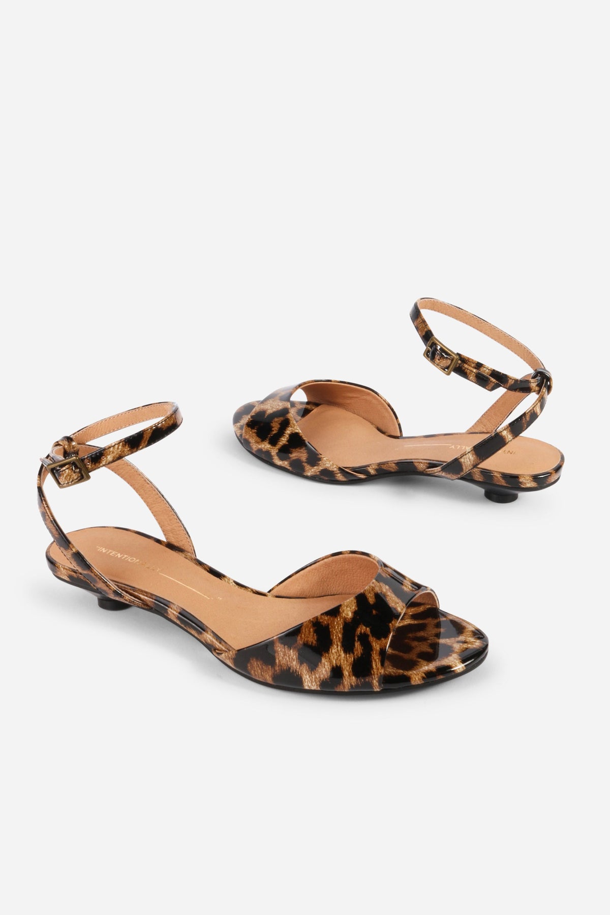 Intentionally Blank - Echo Kitten Heel Sandal - LEOPARD PATENT