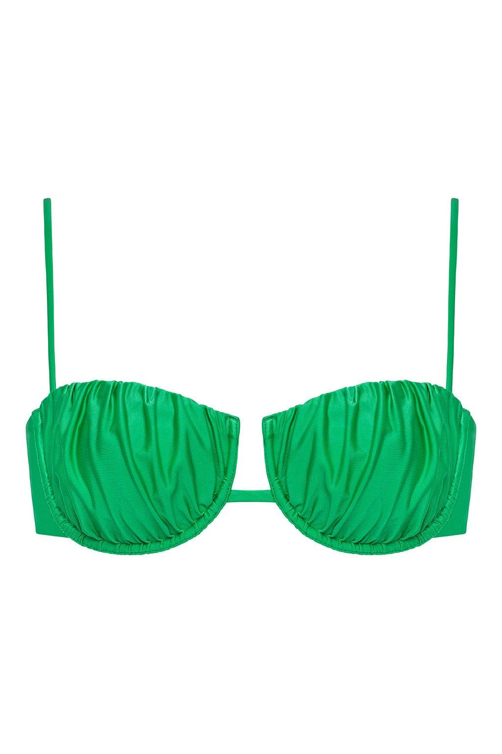 Montce - Emerald Shimmer Petal Bikini Top -