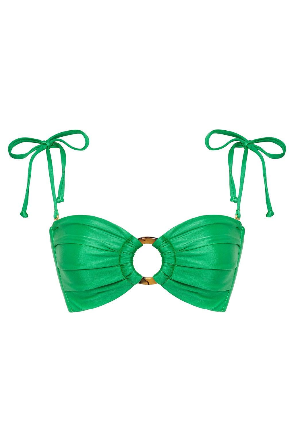 Montce - Emerald Shimmer Tori Ties Bandeau Bikini Top -