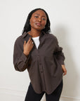 Loup - Diana Relaxed Button Up Shirt - Espresso -