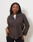 Loup - Diana Relaxed Button Up Shirt - Espresso -