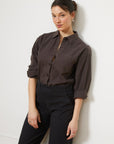 Loup - Diana Relaxed Button Up Shirt - Espresso -