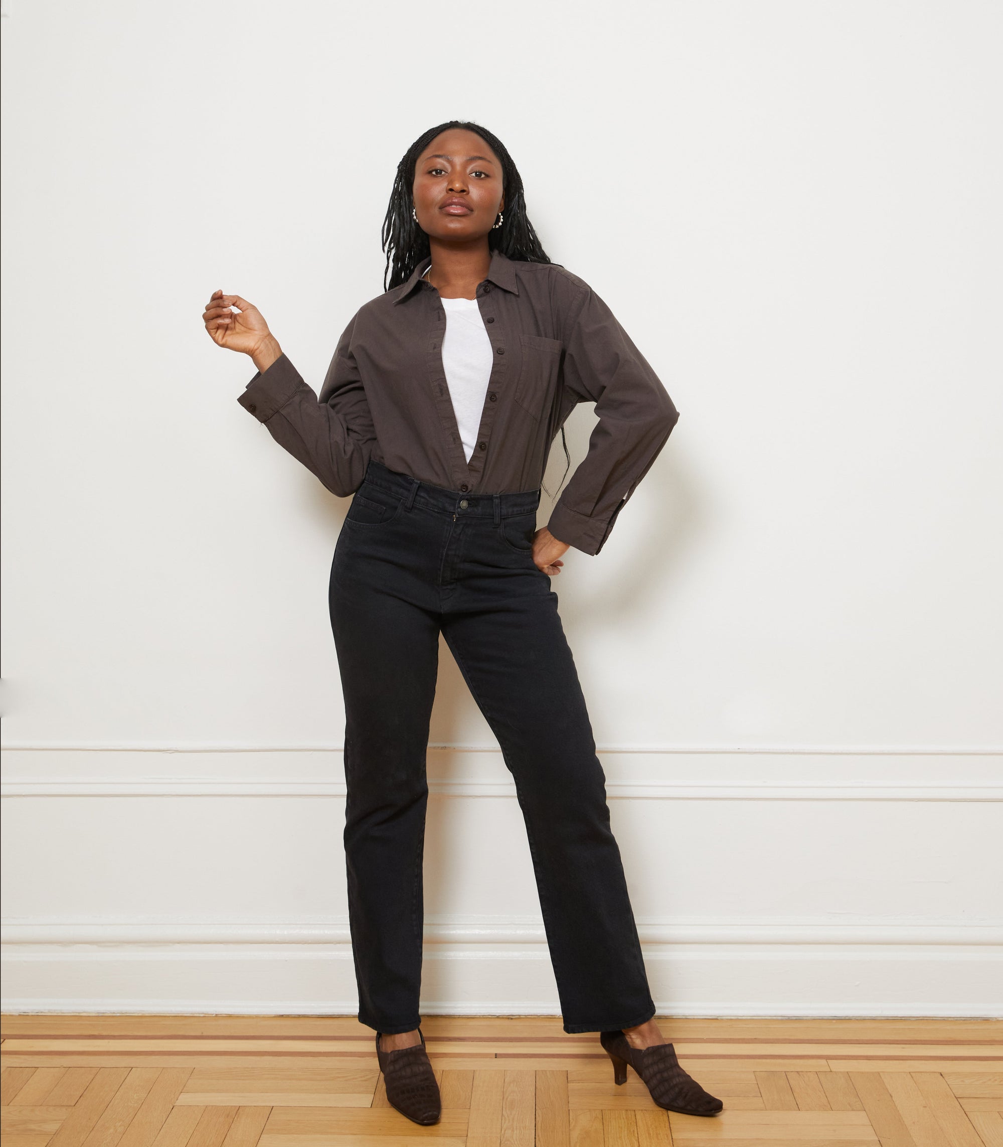 Loup - Diana Relaxed Button Up Shirt - Espresso -