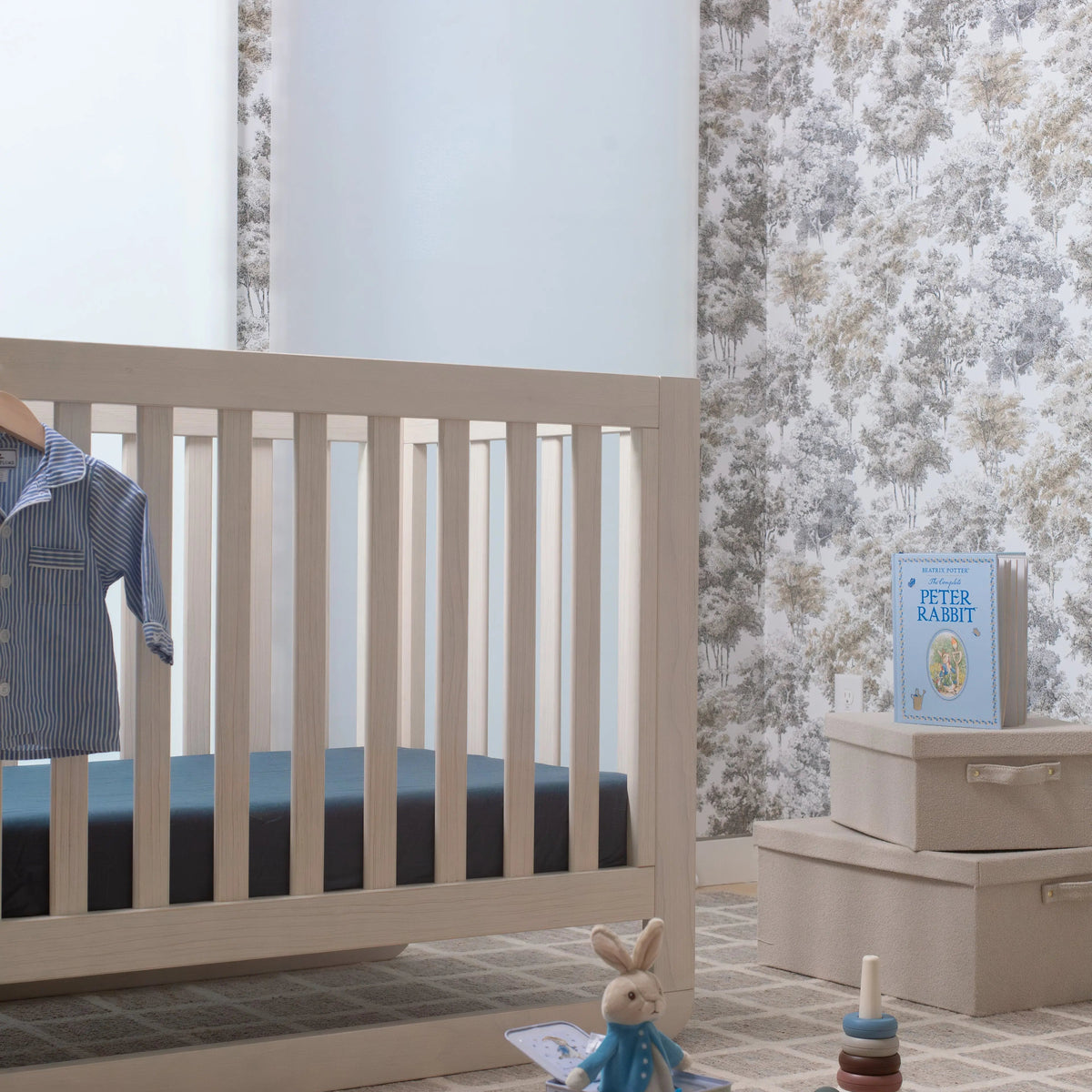 ettitude - Linen+ Bamboo Crib &amp; Toddler Fitted Sheet - Crib Ink