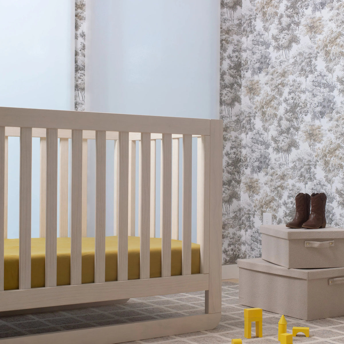 ettitude - Linen+ Bamboo Crib &amp; Toddler Fitted Sheet - Crib Honey