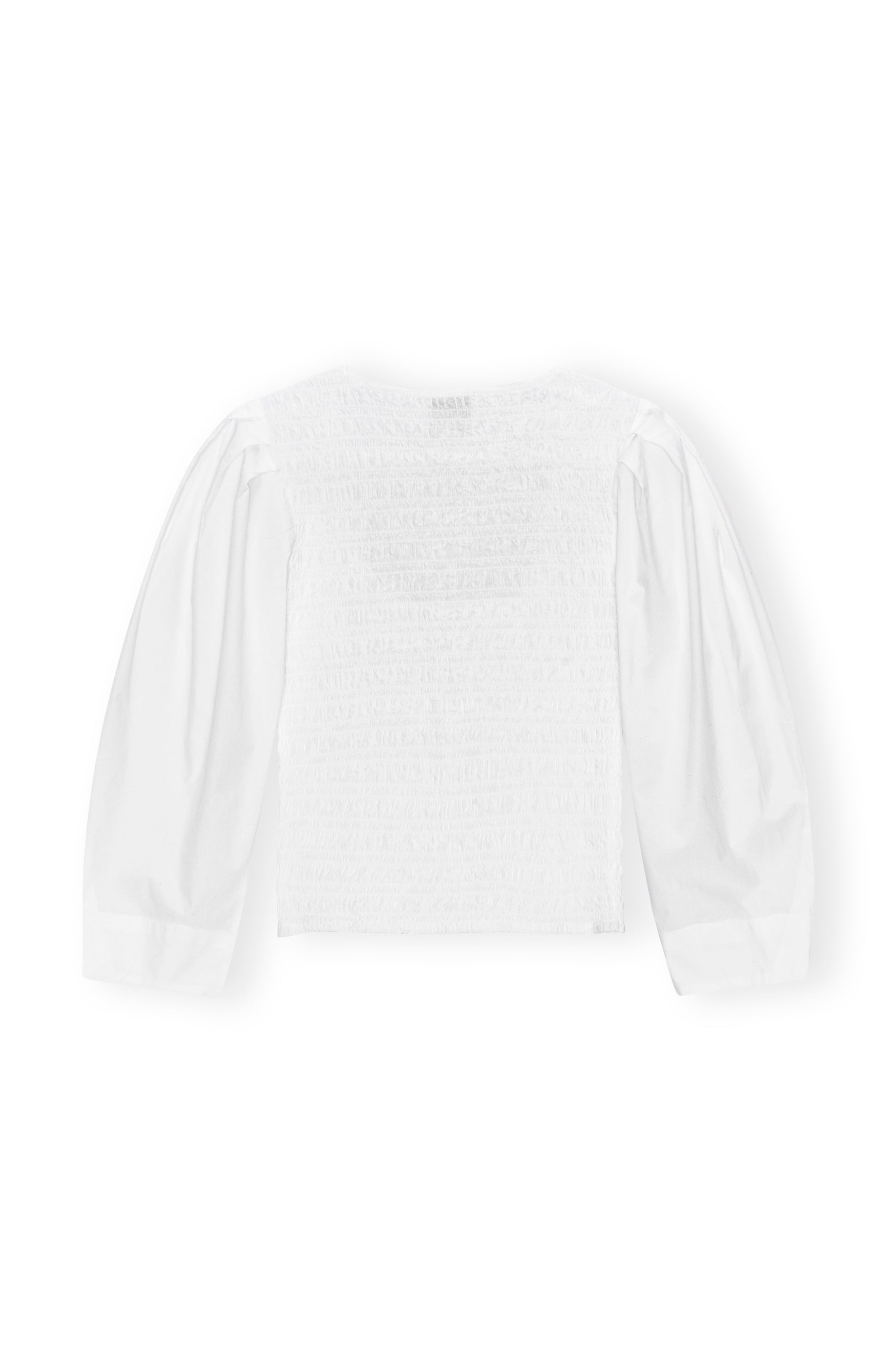 Ganni - Cotton Poplin Smock Blouse - Bright White -