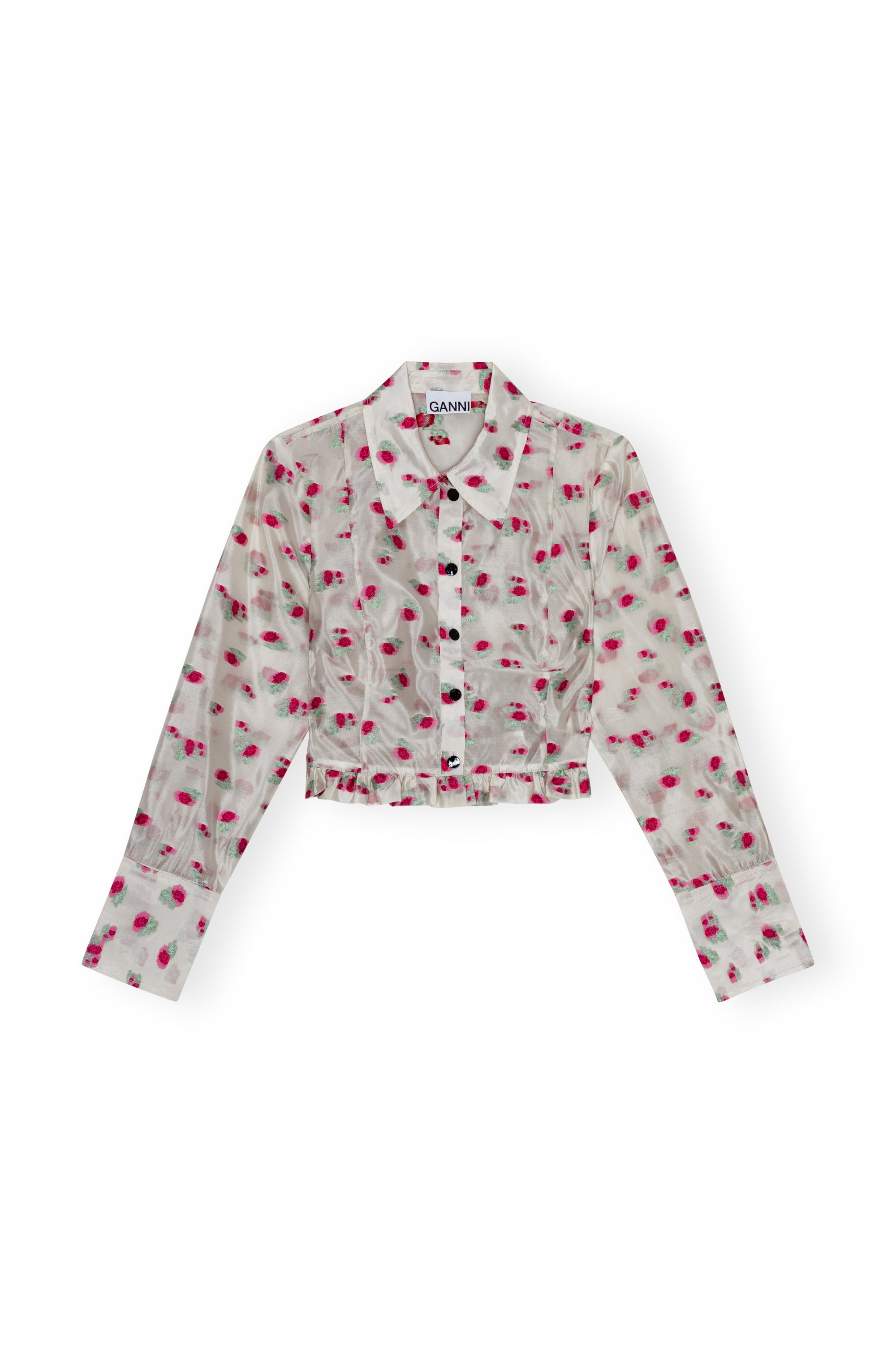 Ganni - Organza Jacquard Shirt - Tofu -